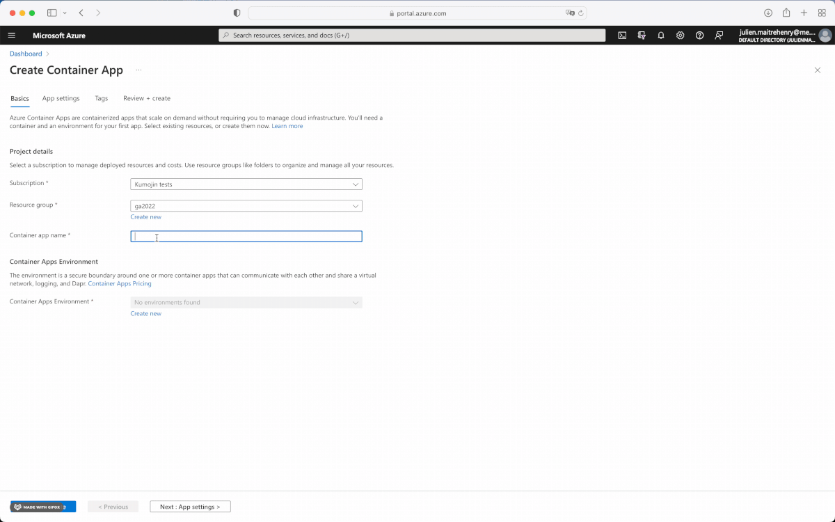GIF of word app container creation